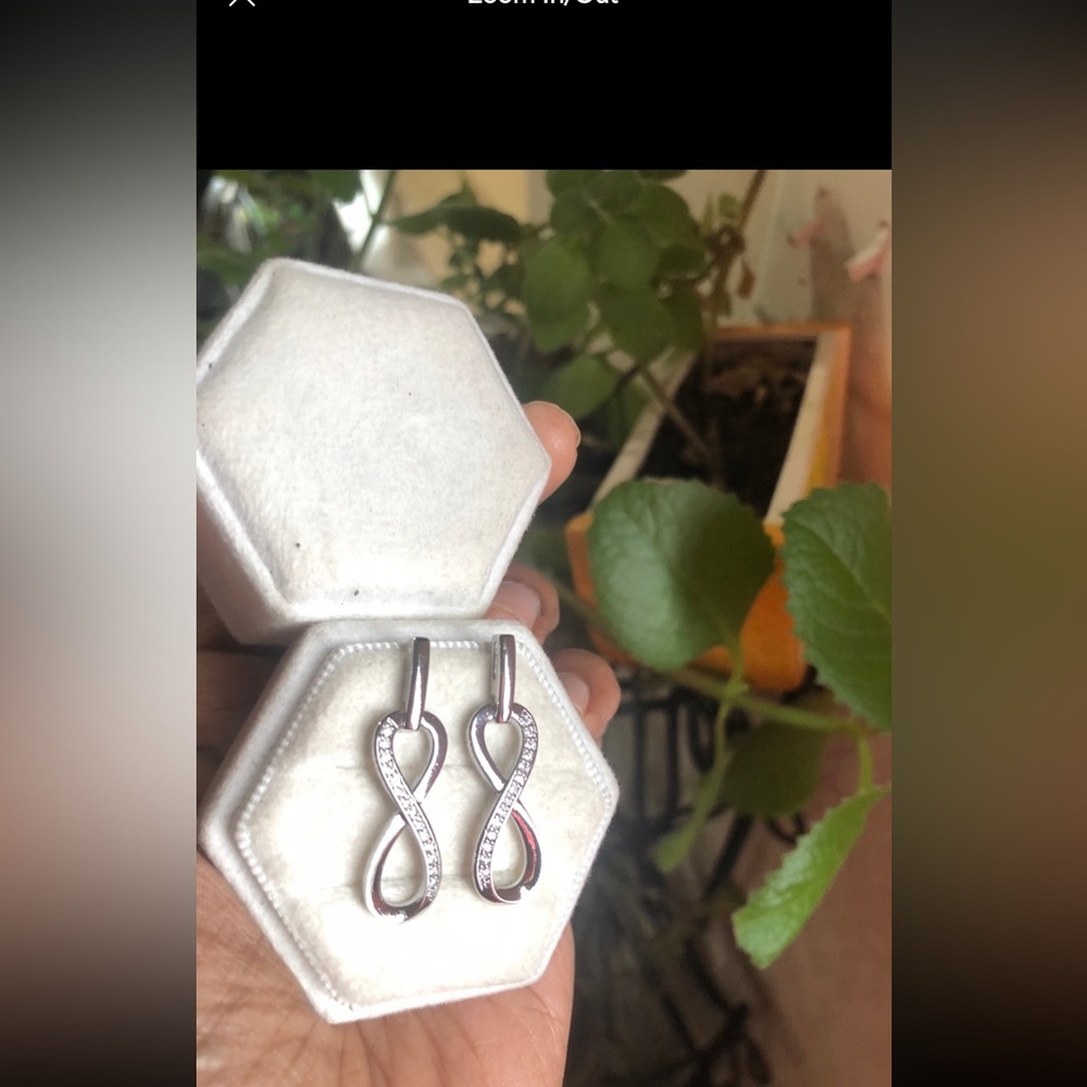 - Gorgeous Infinity Loop Earrings - Silver Plated… - image 2